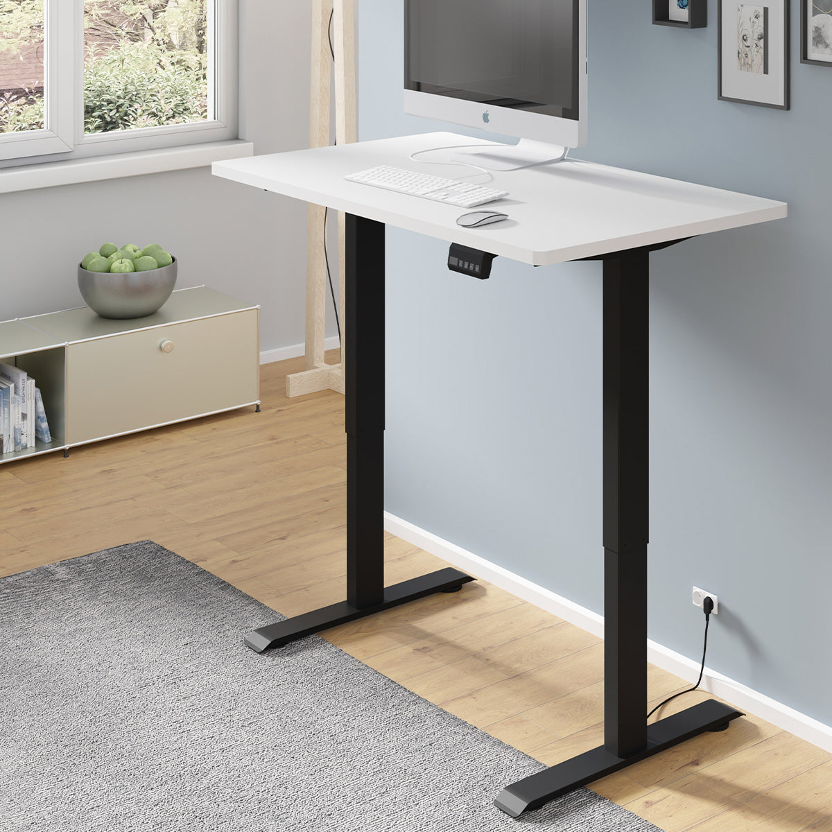 Bureau électrique 120 cm Ergo Blanc et Noir - vue 5