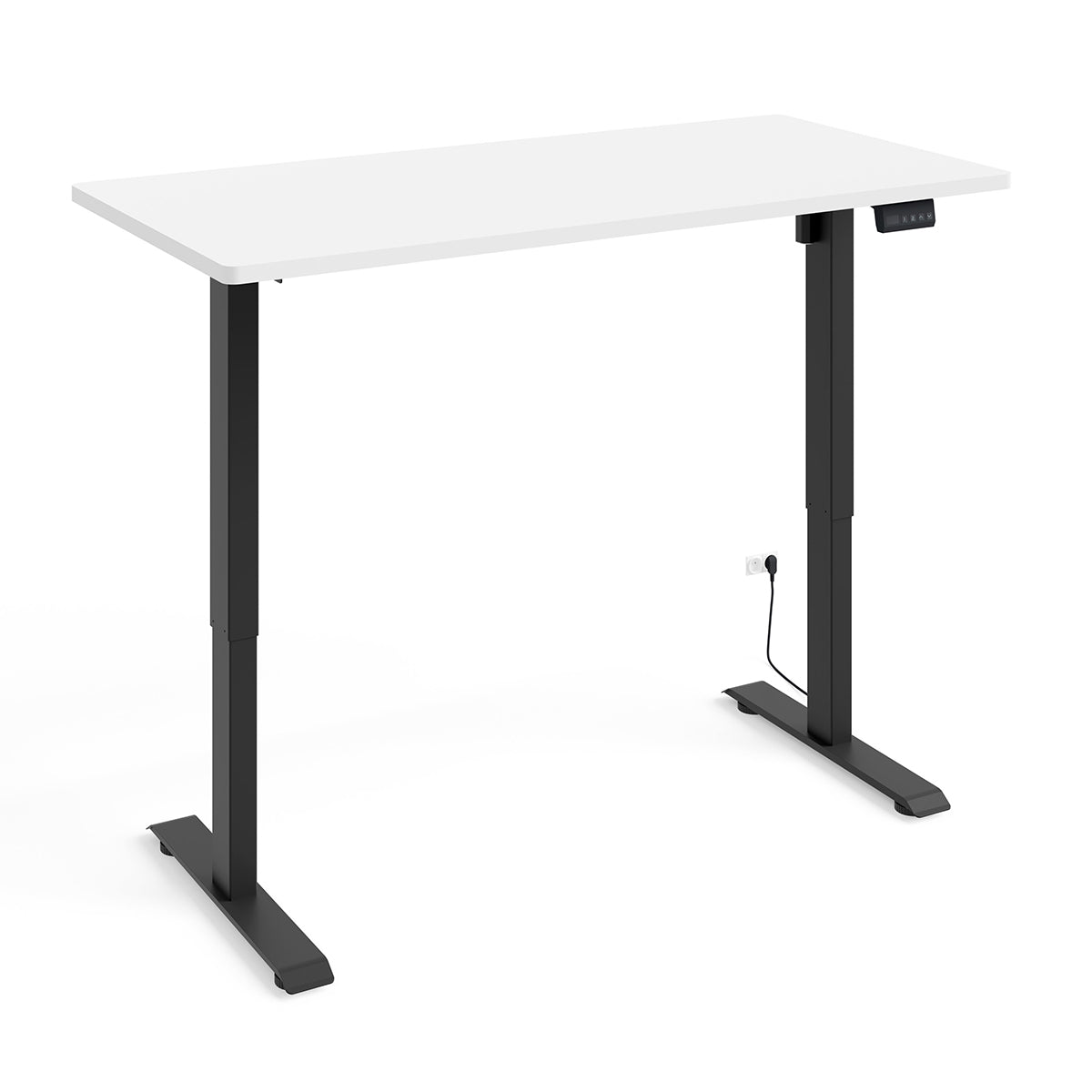 Bureau électrique 140 cm Ergo Blanc et Noir - vue 2
