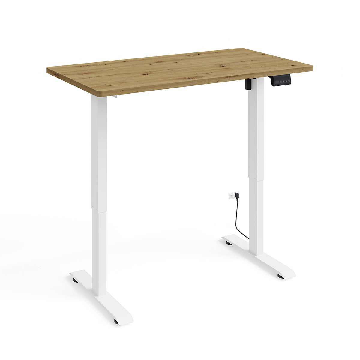 Bureau électrique 120 cm Ergo Bois et Blanc - vue 2