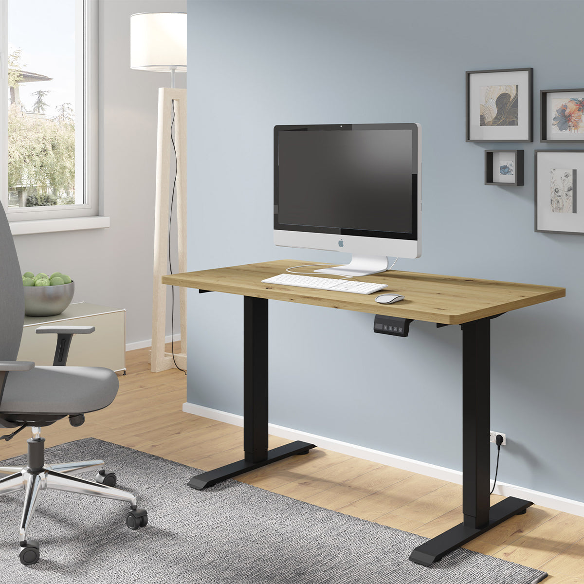 Bureau électrique 120 cm Ergo Bois et Noir - vue 4