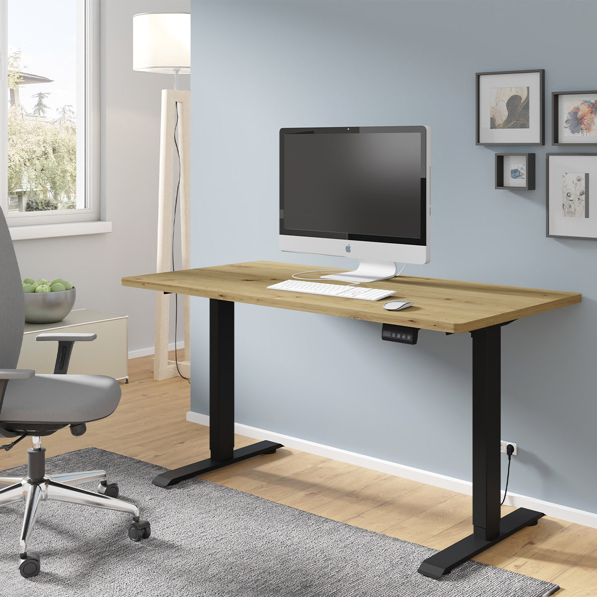 Bureau électrique 140 cm Ergo Bois et Noir - vue 4