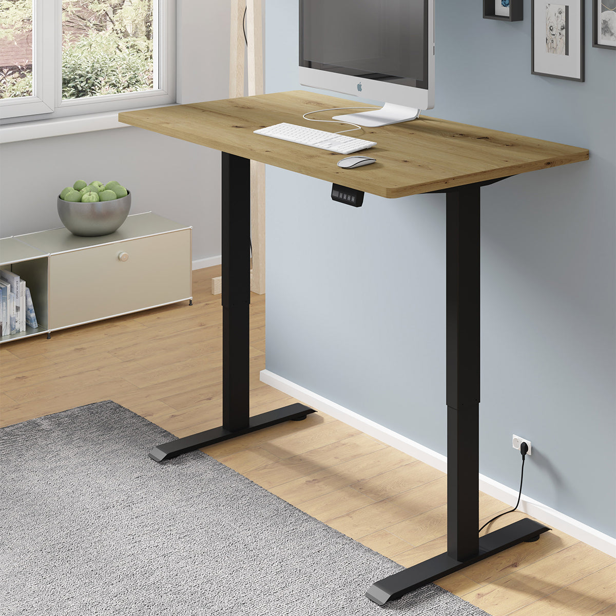 Bureau électrique 140 cm Ergo Bois et Noir - vue 5