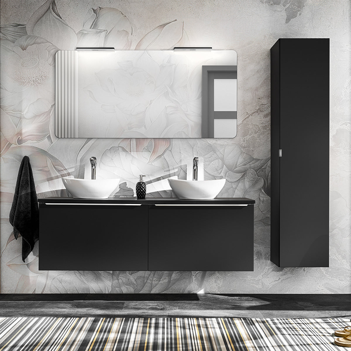 Meuble double vasque 160cm Éros Noir - vue 5