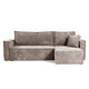 Canapé d'angle réversible convertible 3 places Ezekiel velours côtelé Taupe