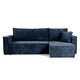Canapé d'angle réversible convertible 3 places Ezekiel velours côtelé Bleu