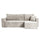 Canapé d'angle réversible convertible 3 places Ezekiel velours côtelé Blanc Cassé