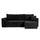 Canapé d'angle réversible convertible 3 places Ezekiel velours côtelé Noir