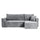 Canapé d'angle réversible convertible 3 places Ezekiel velours côtelé Gris Clair