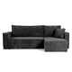 Canapé d'angle réversible convertible 3 places Ezekiel velours côtelé Gris