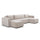 Canapé U 5 places convertible coffre Ezekiel velours côtelé Blanc Cassé
