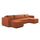 Canapé U 5 places convertible coffre Ezekiel velours côtelé Terracotta