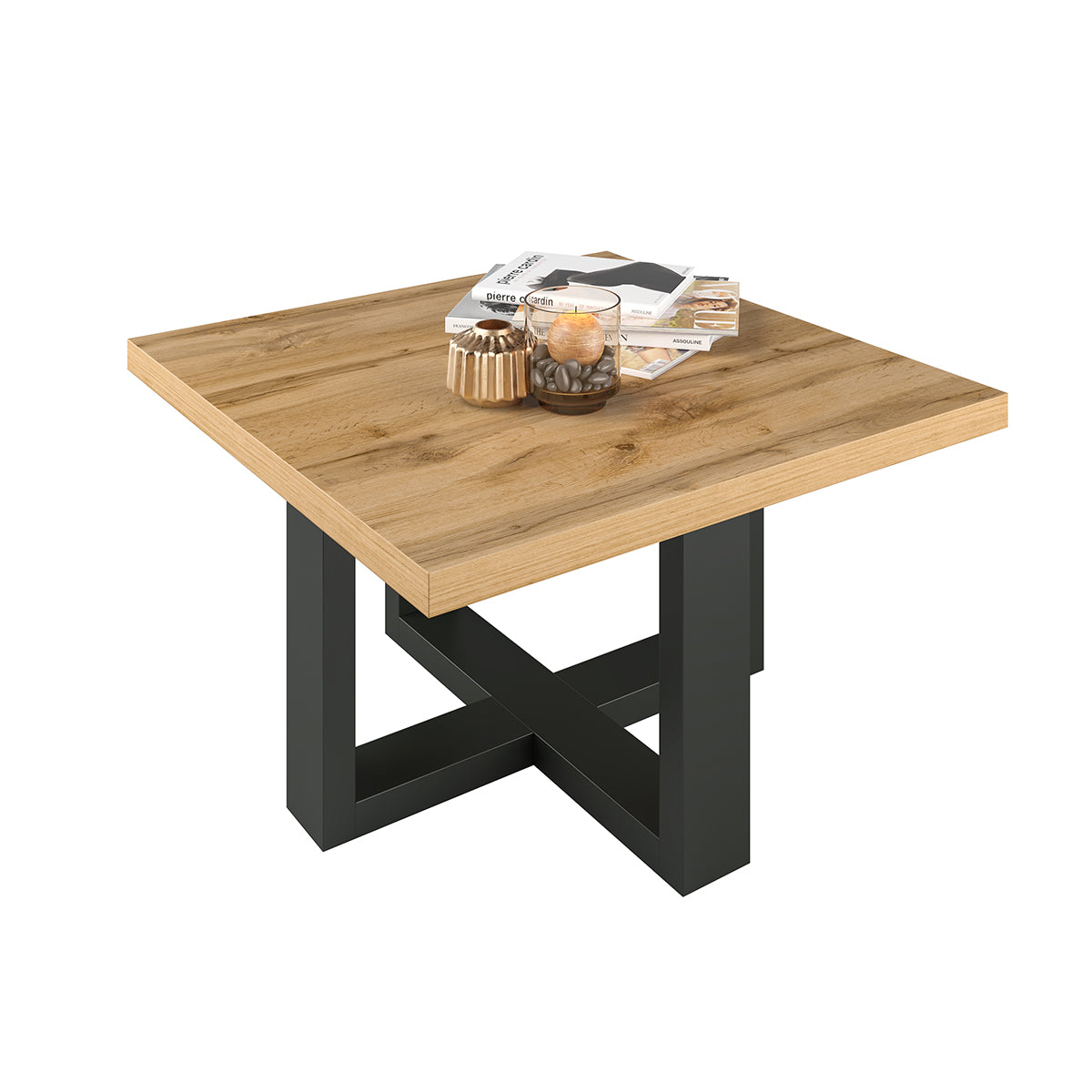 Table basse carrée Ezgui Bois et Noir