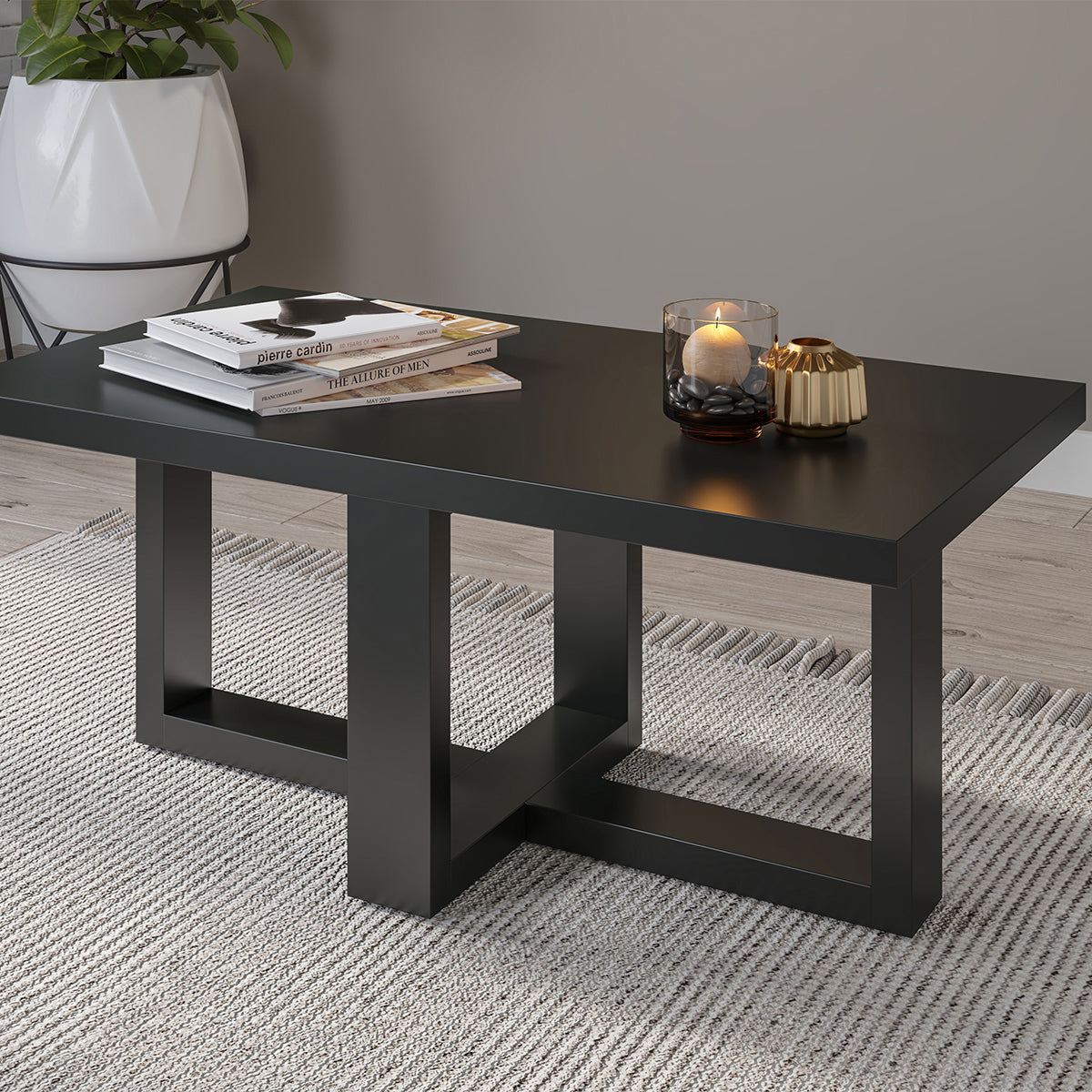 Table basse rectangle Ezgui Noir - vue 2