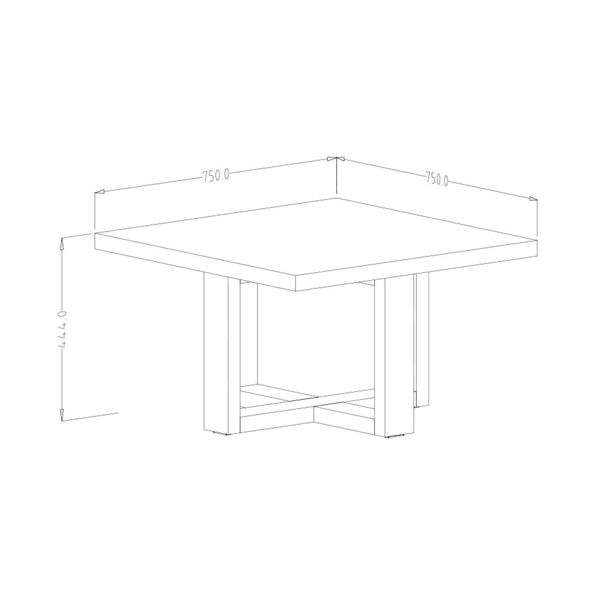 Table basse carrée Ezgui Bois et Noir - vue 4