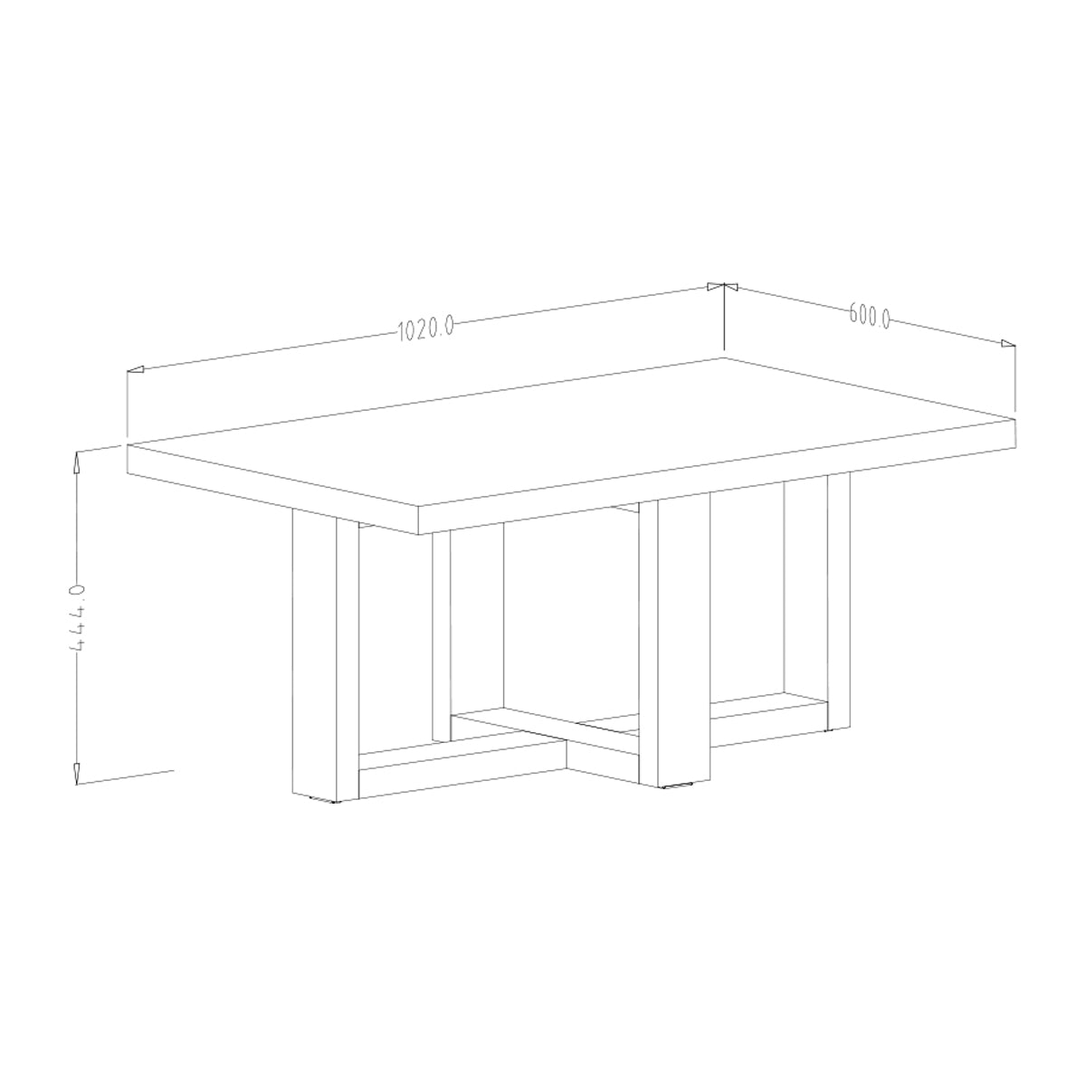 Table basse rectangle Ezgui Bois et Noir - vue 3