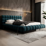 Lit coffre 180x200 sommier inclus Ezio Bleu - vue 3