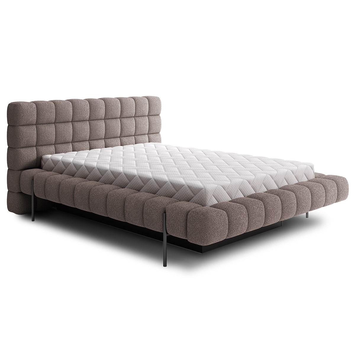 Lit coffre 180x200 sommier inclus Ezio Gris