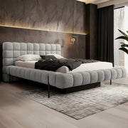 Lit coffre 180x200 sommier inclus Ezio Gris clair - vue 3