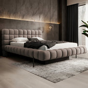 Lit coffre 180x200 sommier inclus Ezio Taupe - vue 3