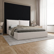 Lit coffre 160x200 sommier inclus Sandro Blanc cassé - vue 4