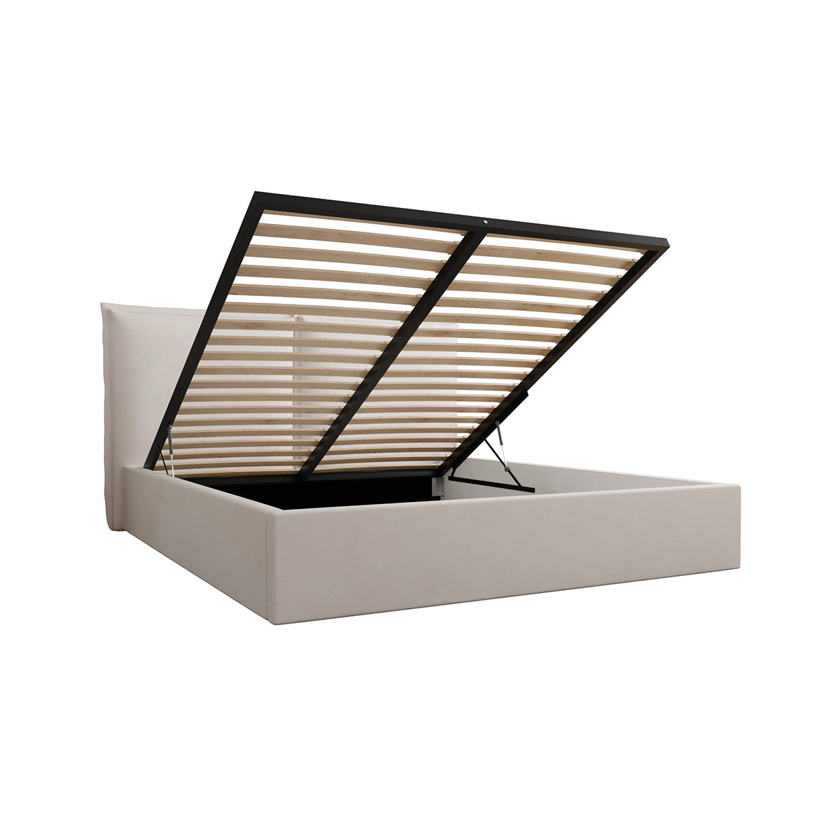 Lit coffre 160x200 sommier inclus Sandro Blanc cassé