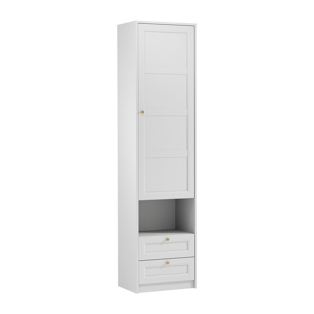 Armoire 1 porte 2 tiroirs Fergus Blanc