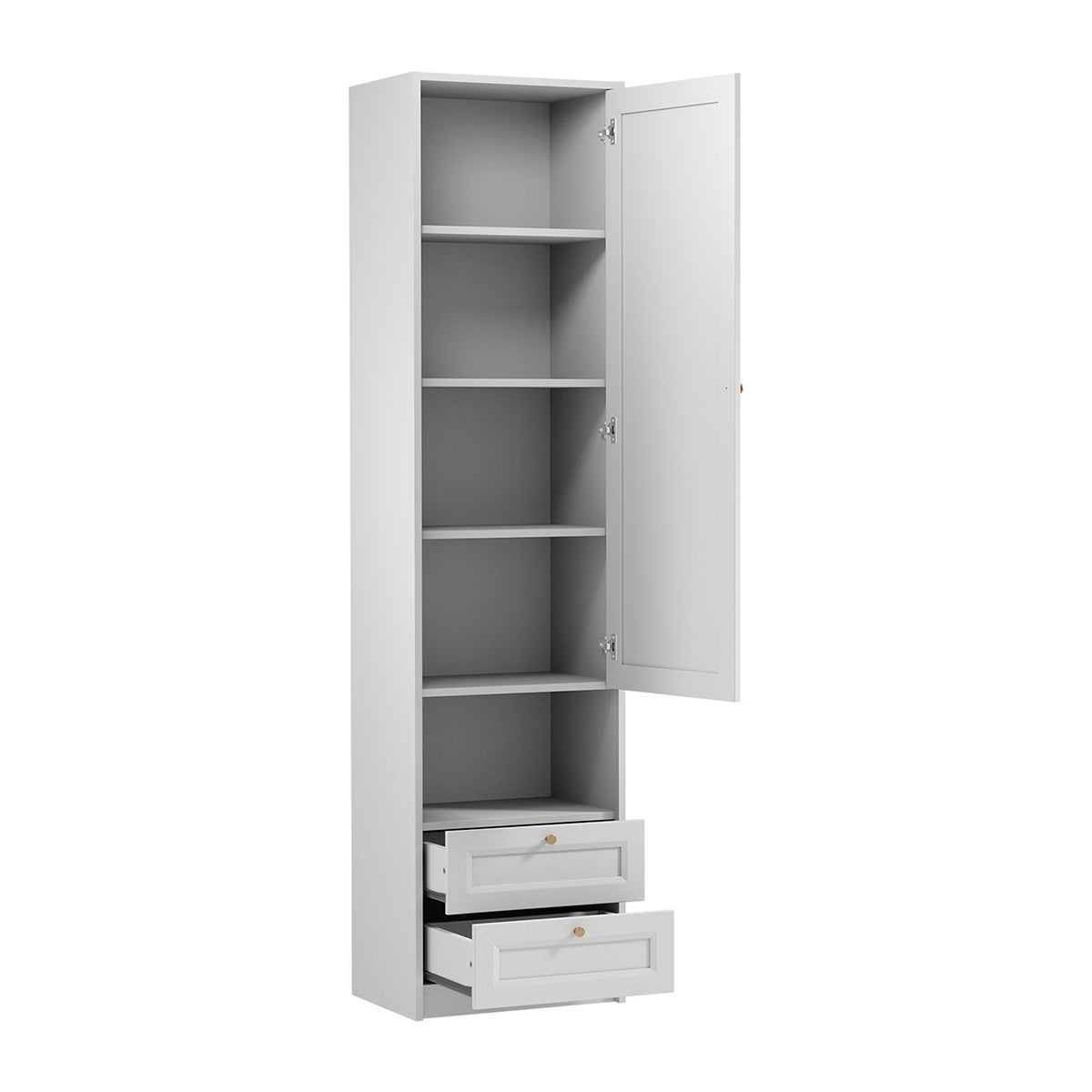 Armoire 1 porte 2 tiroirs Fergus Blanc - vue 2