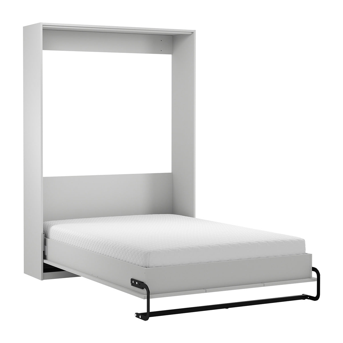 Lit escamotable 140x200 sommier et tête de lit inclus Fergus Blanc - vue 2