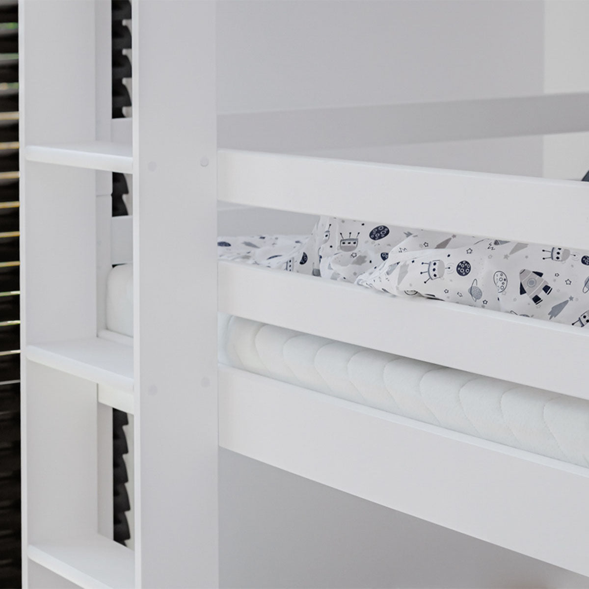 Lit superposé 3 niveaux 90x200 sommier inclus Florent Blanc - vue 6