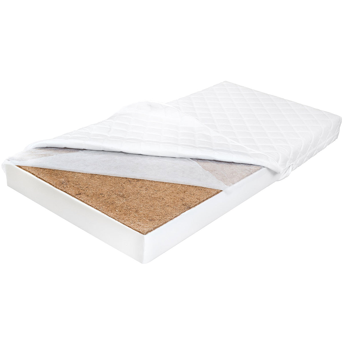 Matelas 60x120 mousse coco anti-acarien 8 cm Arlo Blanc - vue 2