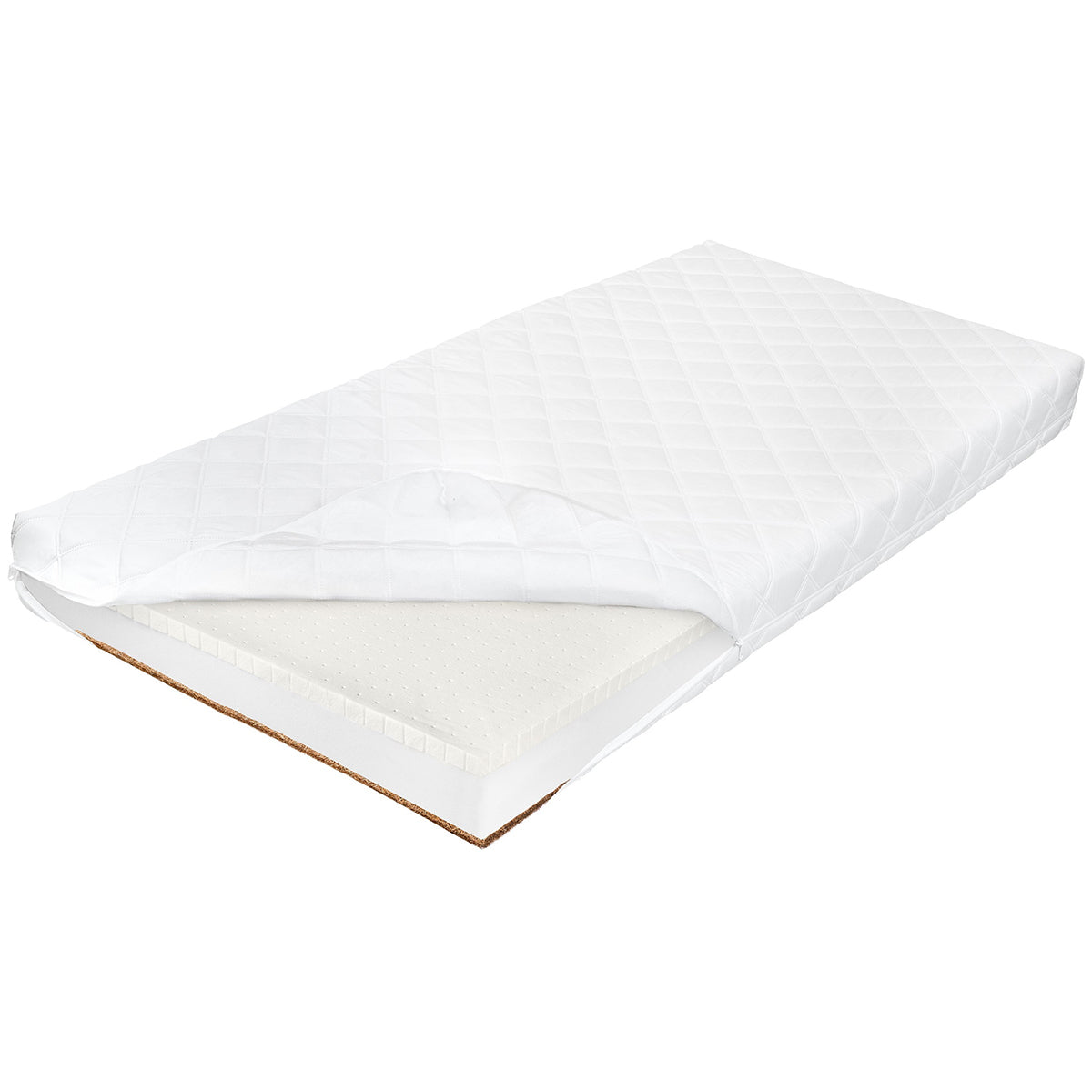 Matelas 80x160 mousse latex coco anti-acarien 10 cm Nola Blanc - vue 2