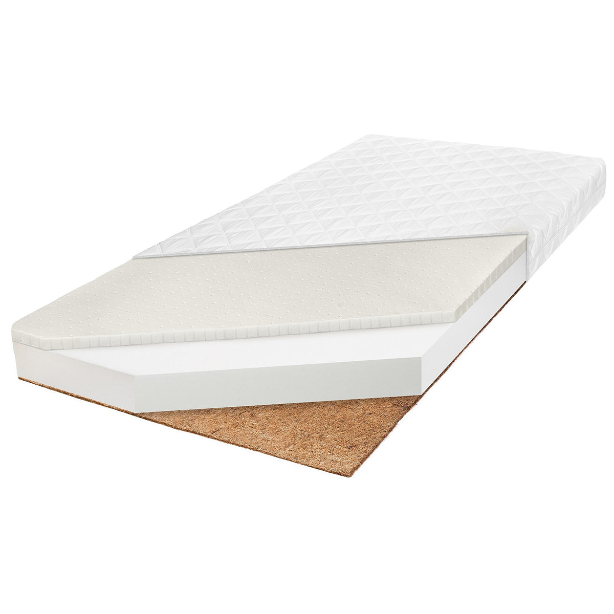 Matelas 90x190 mousse latex coco 10 cm anti-acarien Nola Blanc - vue 4