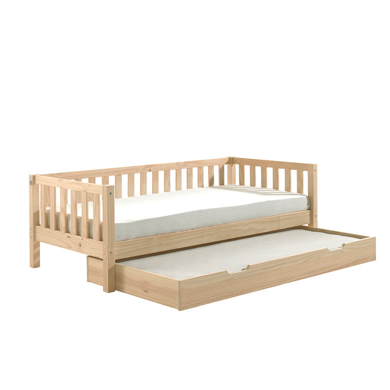 Lit banquette 90x200 sommier et tiroir de lit inclus Vipack Fritz - Bois - vue 2