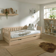 Lit banquette 90x200 sommier et tiroir de lit inclus Vipack Fritz - Bois - vue 4