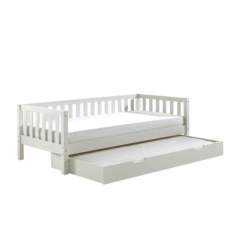 Lit banquette 90x200 sommier et tiroir de lit inclus Vipack Fritz - Blanc - vue 2