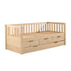 Lit banquette 90x200 sommier 3 tiroirs et tiroir de lit inclus Vipack Fritz - Bois