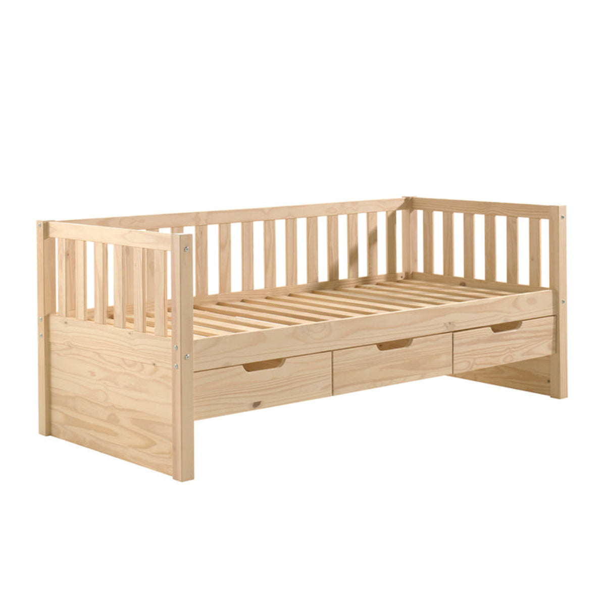 Lit banquette 90x200 sommier et 3 tiroirs inclus Vipack Fritz - Bois