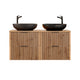 Meuble double vasque 120cm Gaia Bois et Noir - Vasque Noir
