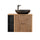 Meuble simple vasque 80cm 2 niches Gaia Bois et Noir - Vasque Noir
