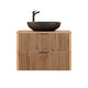 Meuble simple vasque 80cm Gaia Bois et Noir - Vasque Noir
