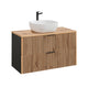 Meuble simple vasque 100cm Gaia Bois et Noir