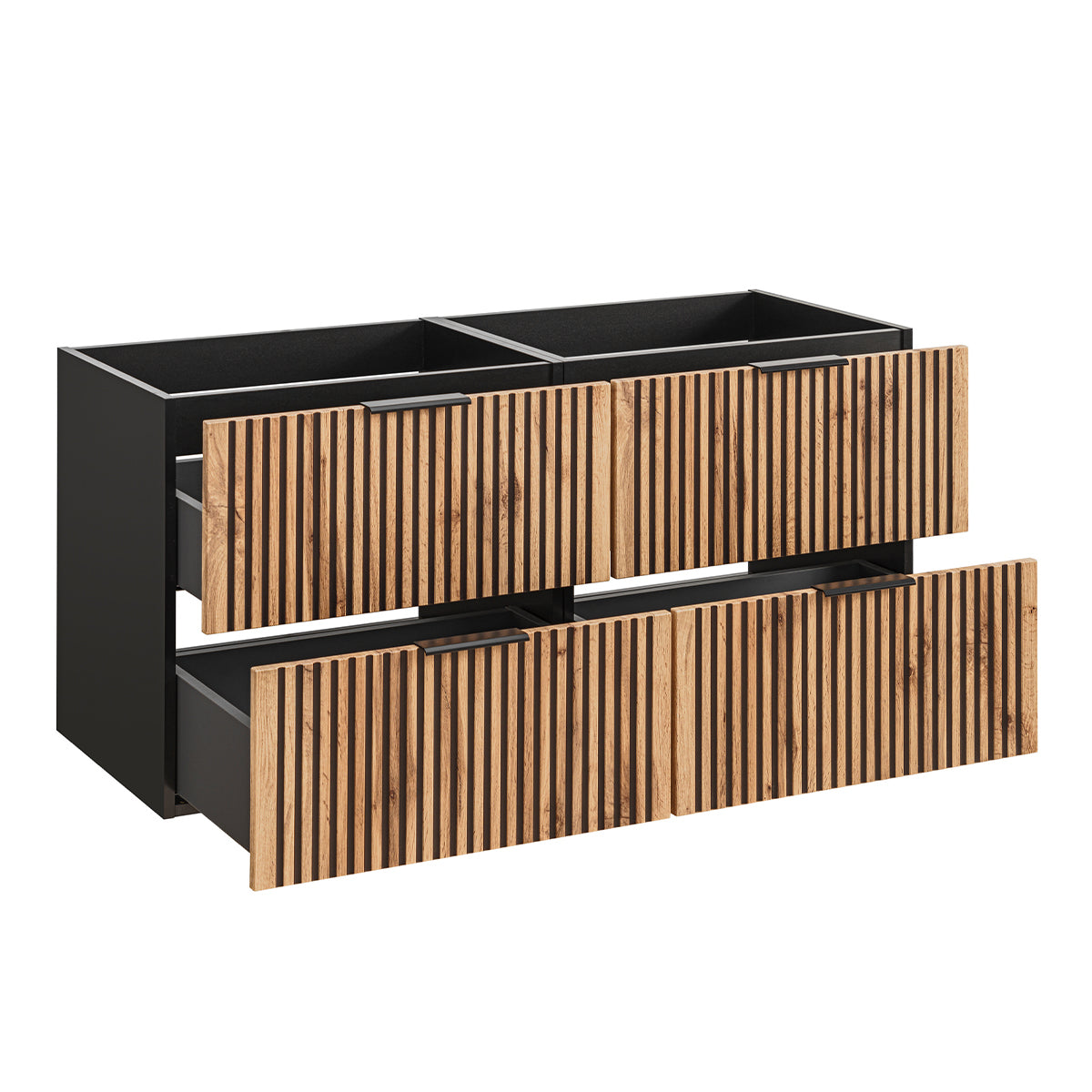 Meuble sous-vasque 120cm Gaia Bois et Noir - vue 2