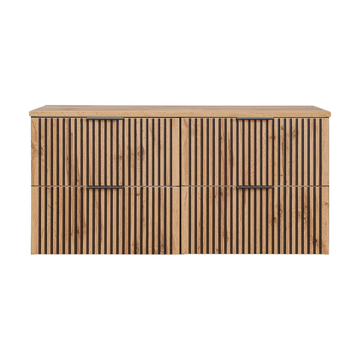 Meuble sous-vasque 120cm plan de toilette Gaia Bois et Noir - vue 3