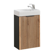 Meuble lave-mains 40cm 1 porte Gaia Bois et Noir