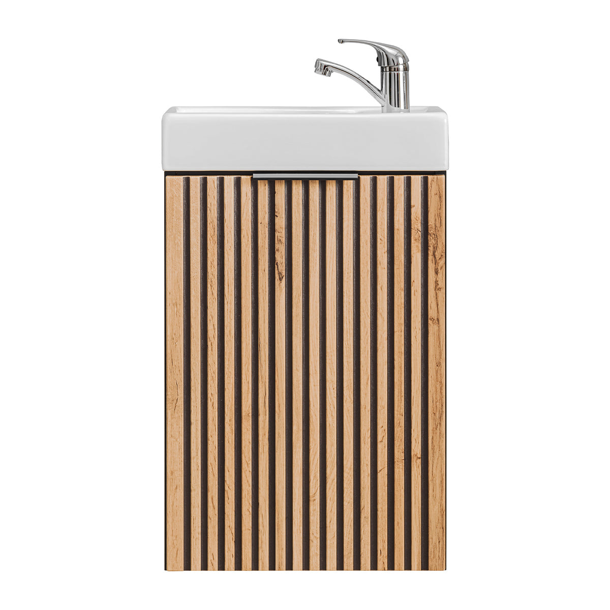 Meuble lave-mains 40cm 1 porte Gaia Bois et Noir - vue 3