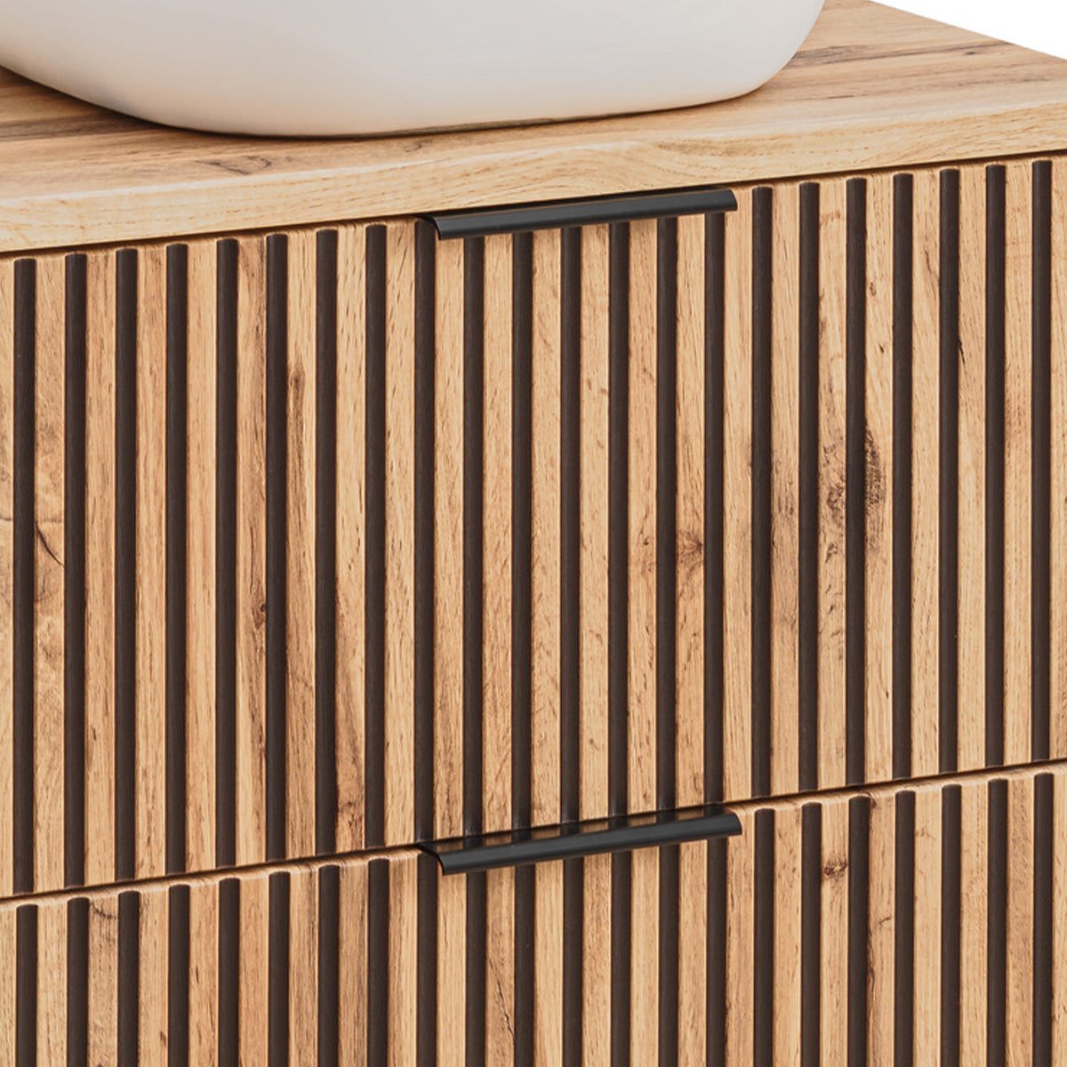 Meuble simple vasque 60cm Gaia Bois et Noir - vue 4