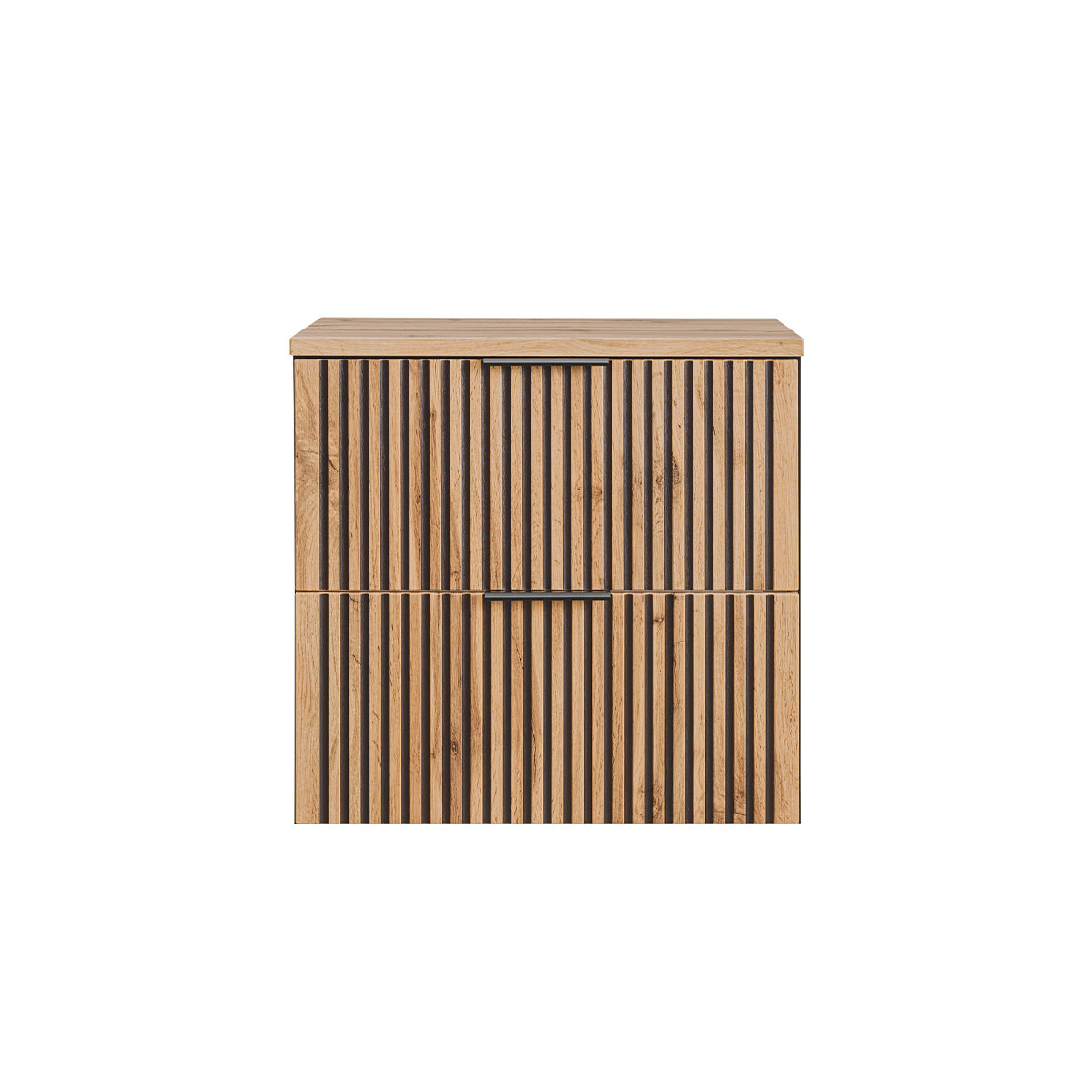 Meuble sous-vasque 60cm plan de toilette Gaia Bois et Noir - vue 3