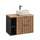Meuble simple vasque 80cm 2 niches Gaia Bois et Noir
