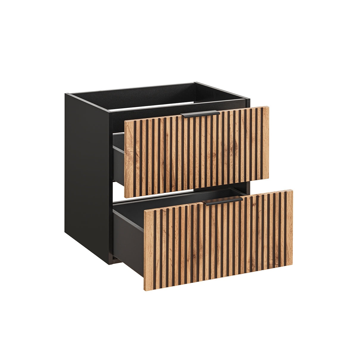 Meuble sous-vasque 60cm Gaia Bois et Noir - vue 2