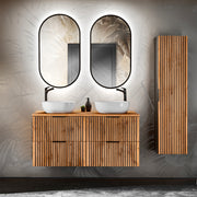 Ensemble meuble double vasque 120cm et colonne Gaia Bois
